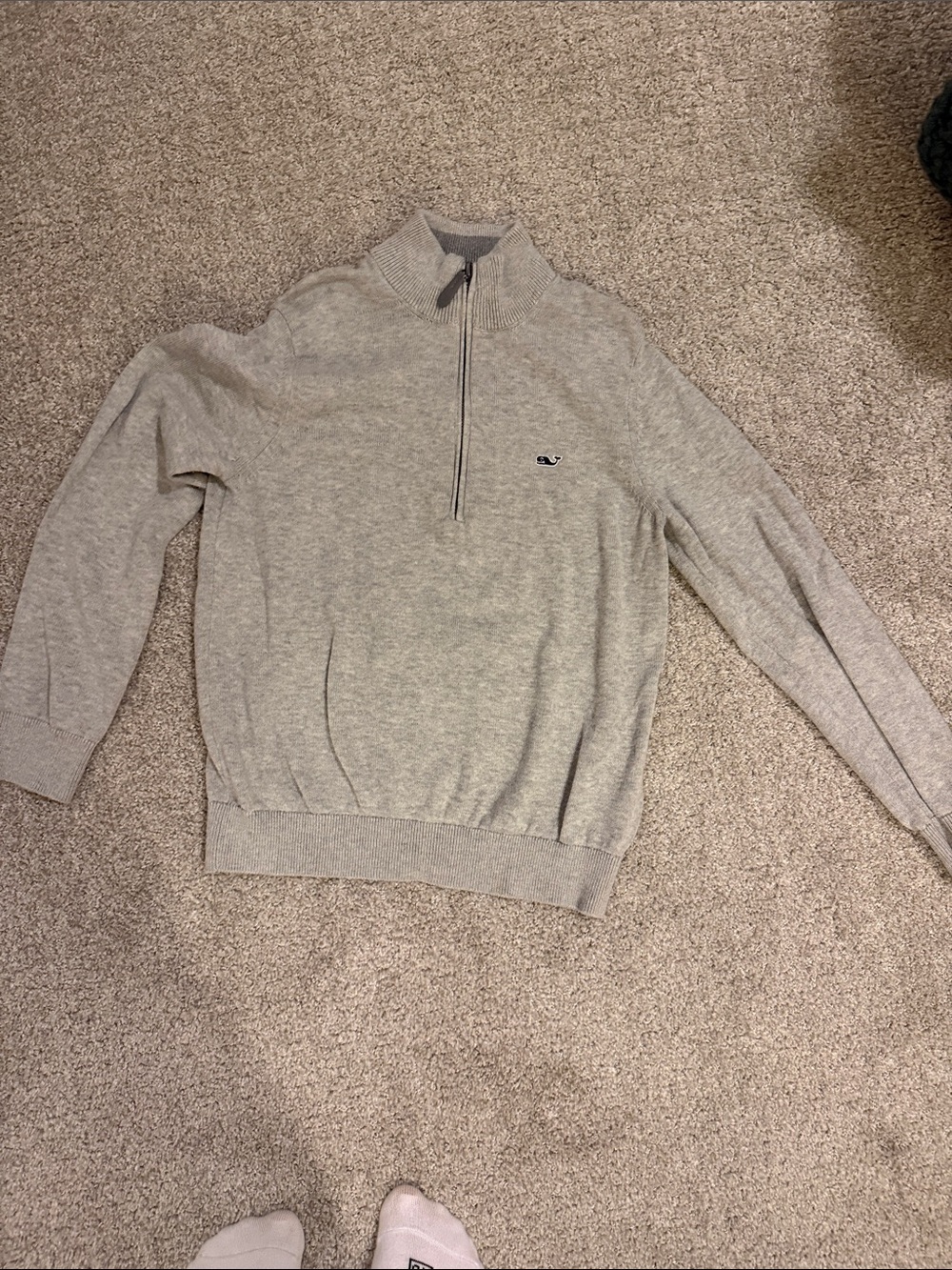 Vineyard Vines Light Gray Half-Zip Sweater